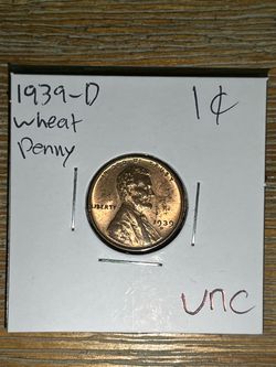 1939-D Lincoln Wheat Penny Coin Uncirculated
