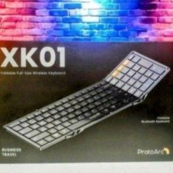 ProtoArc XK01 Foldable Bluetooth Keyboard, Portable Folding Wireless Keyboard with Numeric Keypad