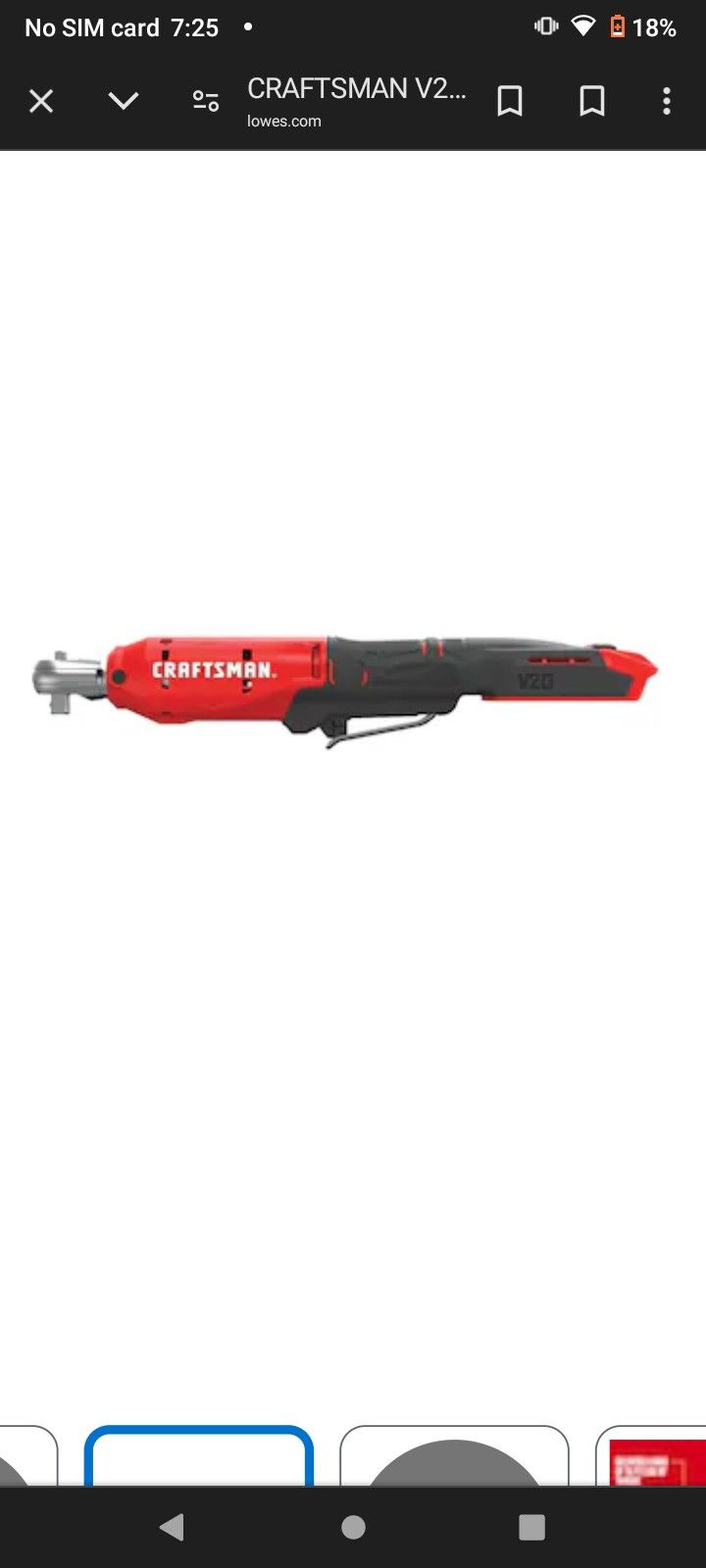 Craftsman 3/8ths 20volt Ratchet