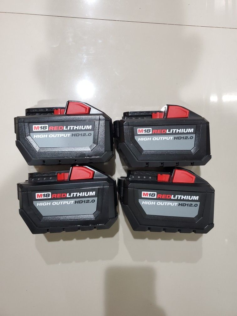 Milwaukee M18 18-Volt Lithium-Ion High Output 12.0Ah Batteries Pack (4 Pack)