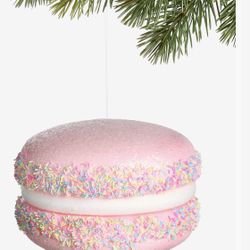 Pink Macaron with Sprinkles Ornament 6", 