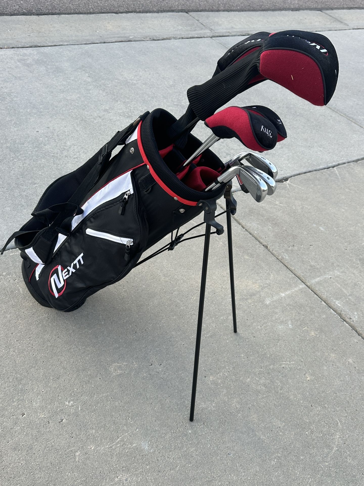 Complete Golf Set Mens Nextt Pro Score Elite Bag Woods Irons Putter Balls Tees