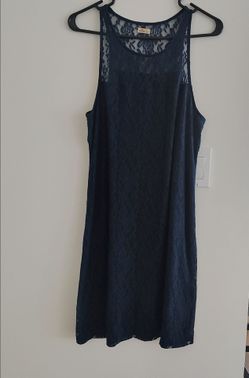 Vestido de encaje azul marino navy blue lace dress