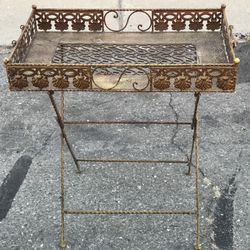 Antique Folding Serving Tray