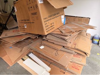 Moving boxes and packing paper