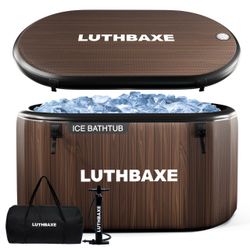 LUTHBAXE Cold Plunge Tub Wood Grain