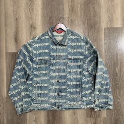 Supreme Frayed Logos Denim Trucker Jacket XL