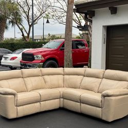 Couch/Sofa Sectional Recliners - Beige - Leather - Delivery Available 🚛
