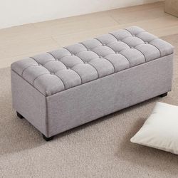 Ottoman with Storage 38 inches, Furniture End of Bed Storage Benches