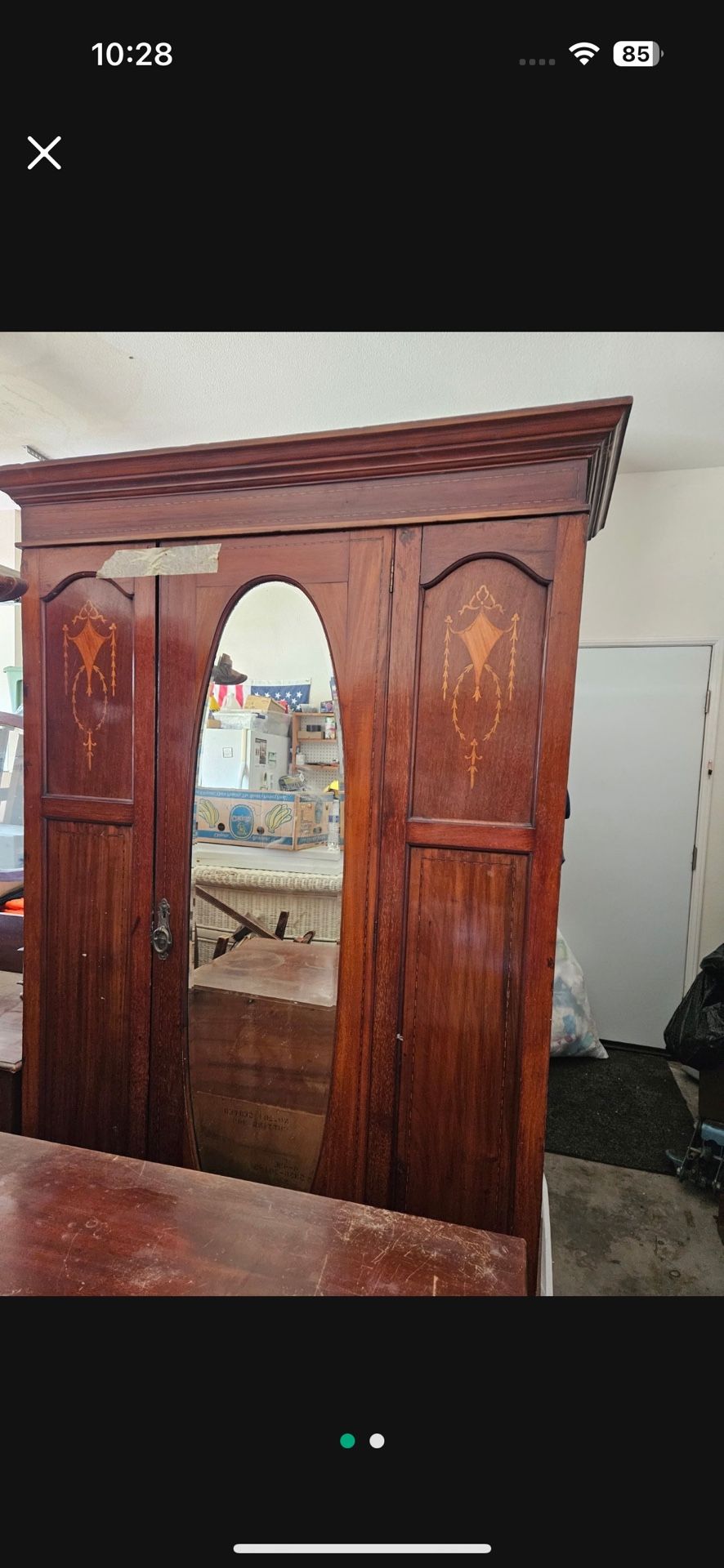 Antique Armoire And Vanity