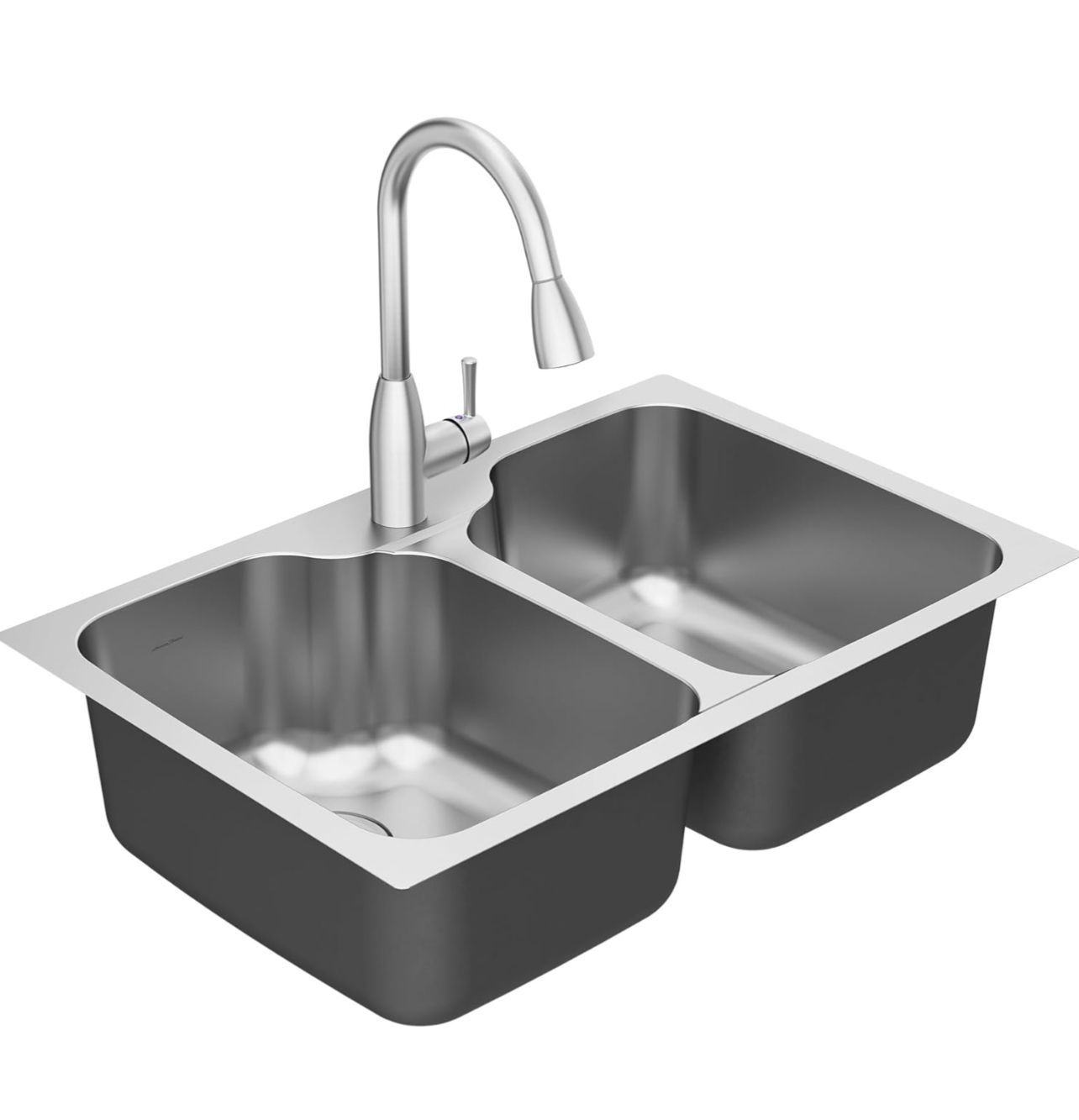 Brand New In The Box- American Standard 33 x 22-Inch Stainless Steel 1-Hole Dual Mount Double Bowl Kitchen Sink with Pull-Down Faucet