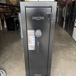LIBERTY SAFE Centurion 12-Gun 30-min fire rating EMP E-Lock 59.25 in. H x 18.25 in. W x 16 in. L Bla