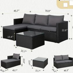 Brand New Patio Sectional Outdoor Furniture Set Gray 