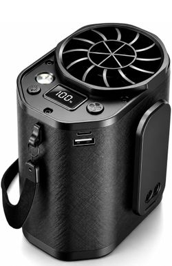 Waist Fan with Clip on: Portable 4-Speed Enlarged Fan-blades Personal Belt Fan with LED Light