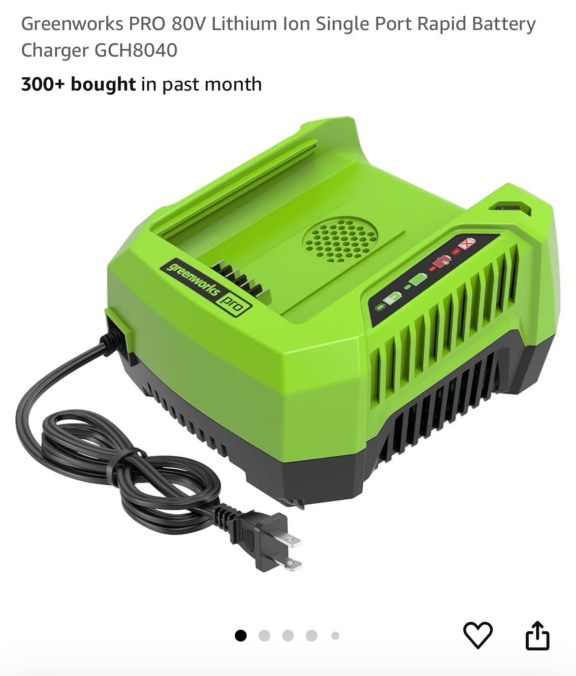 Green works Single Port Battery Charger