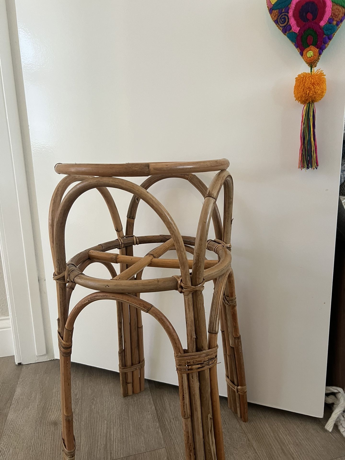 Wicker Boho Plantar Stand