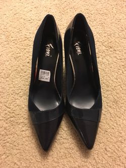 Women blue high heel shoes