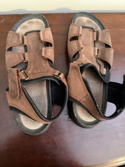 Men’s Brown Leather Comfort Sandals – Size 12 – Made in Portugal