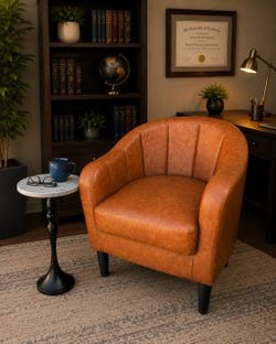 Ashley furniture, faux, leather accent chair, pedestal table available for additional price upon request
