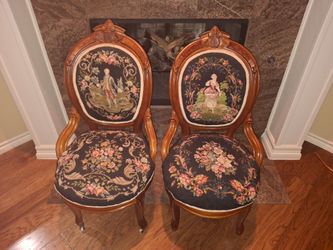Pair of Victorian Needlepoint Parlor Chairs