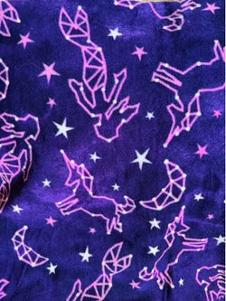 Unicorn & Mermaid Purple Anti-Pill Fleece Fabric 27”x60” Rare Find