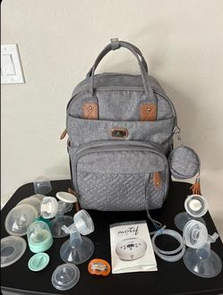 Dikaslon Diaper Bag Backpack W/ Luna Double Electric Breast Pump Kit