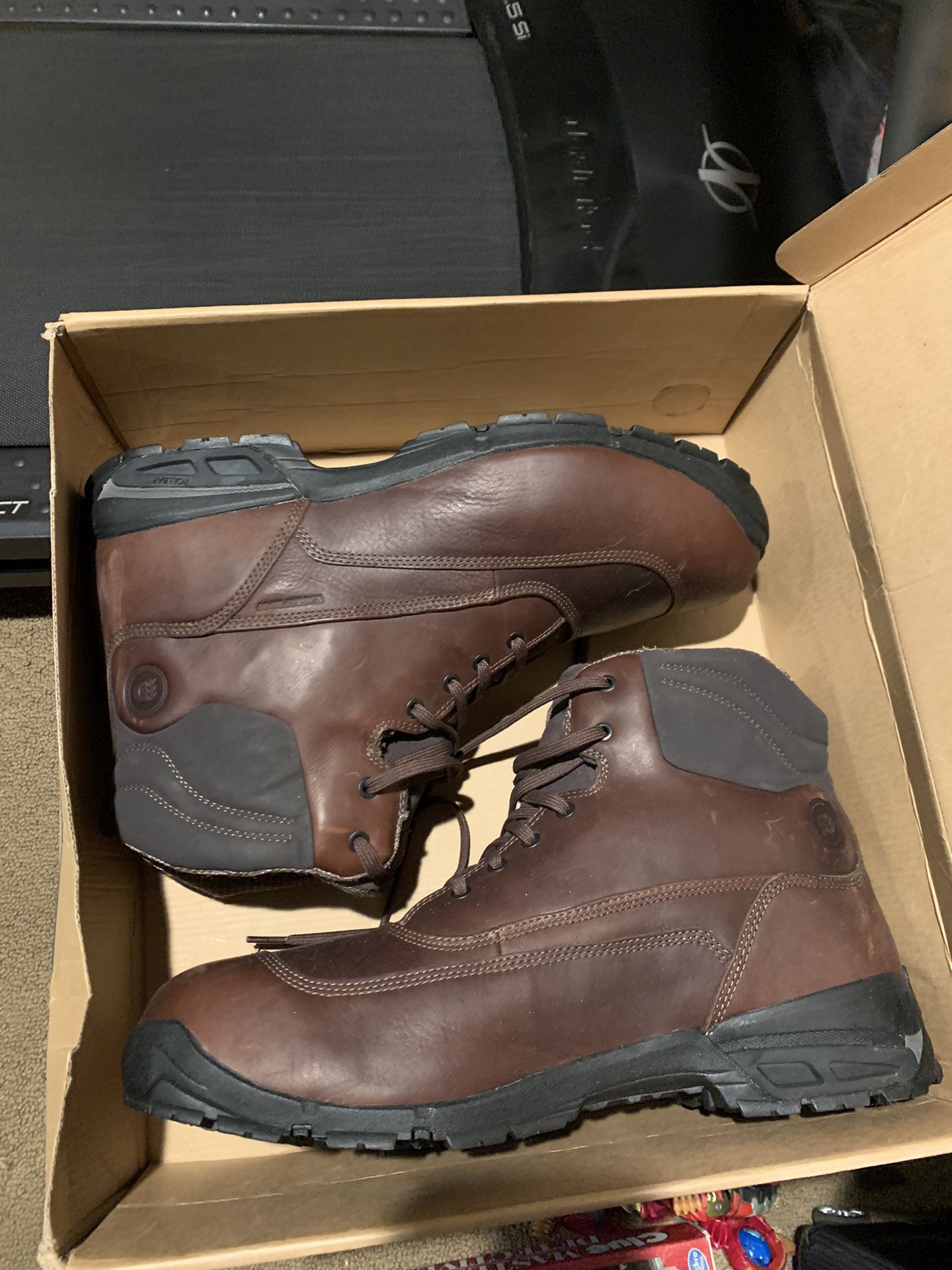 Dunham Brown Leather Work Boots - 17 4E X wide