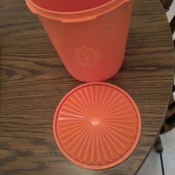 Orange Tupperware Canister 