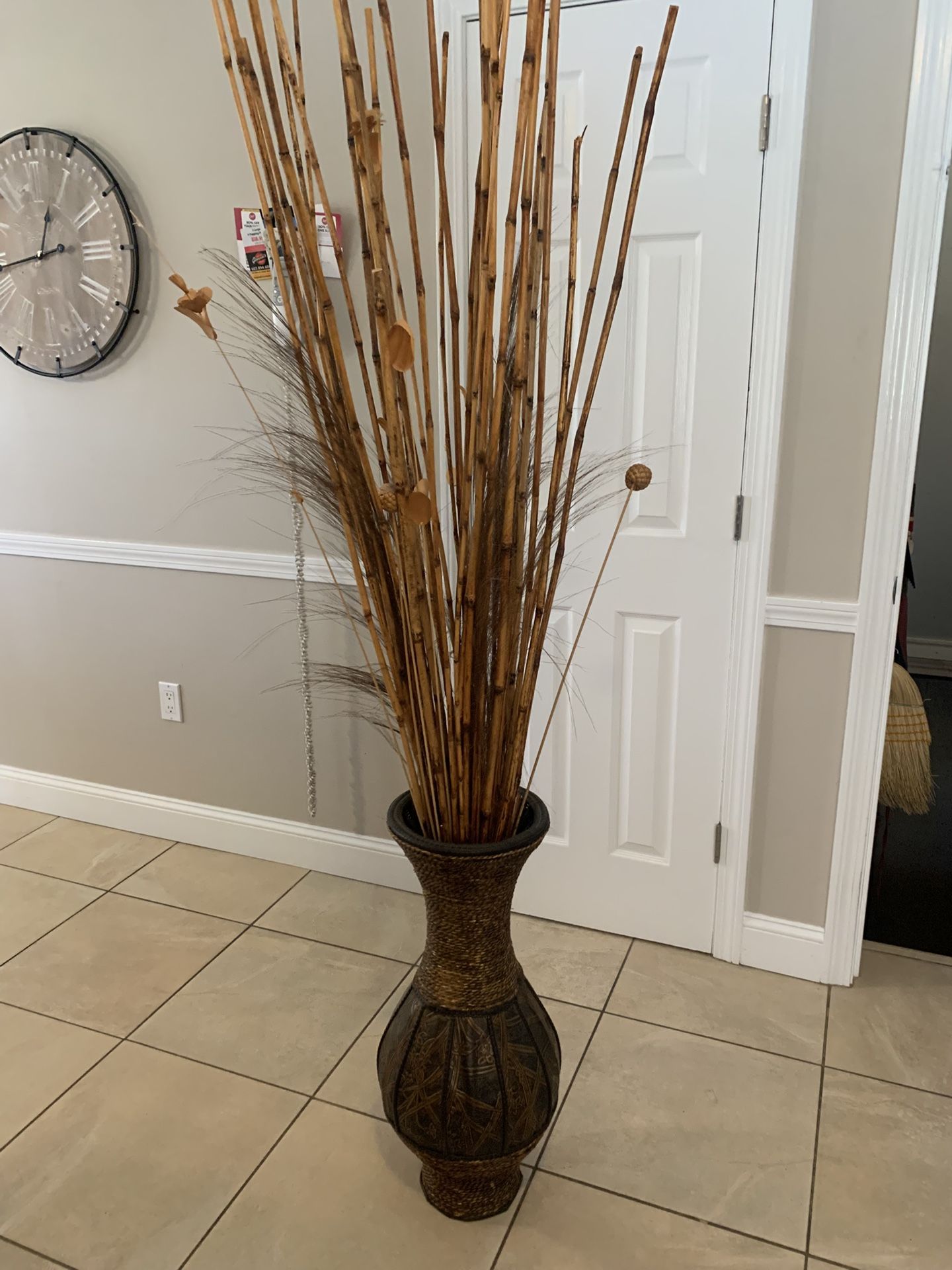 Bamboo Rope Vase. With Bamboo
