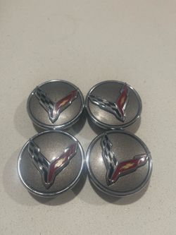 Chevrolet Corvette Wheel Center Caps OEM from a C8- Set of 4