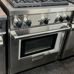 Wolf 30”Wide Gas Range Stove Stainless Steel 4Burners 