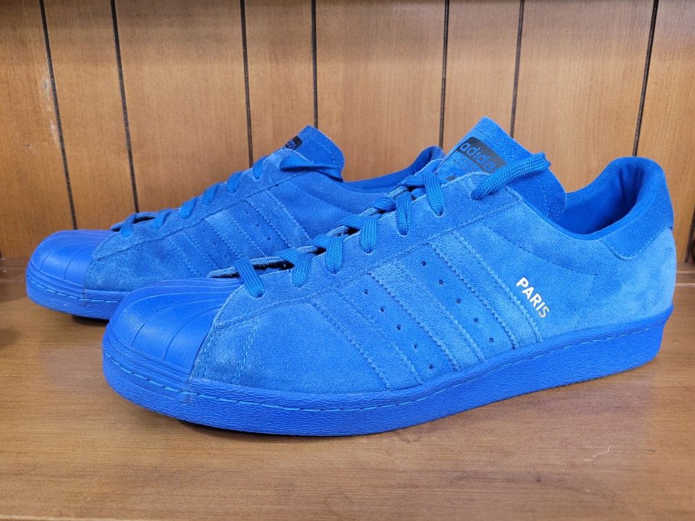 Adidas SUPERSTAR RT Blue Mono Suede ShellToe men Sz 12 sneakers