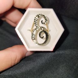 Initial E 10k Gold Ring 