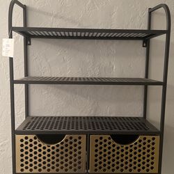 NEW 3 SHELF Pewter & Gold Drawers ONLY $22