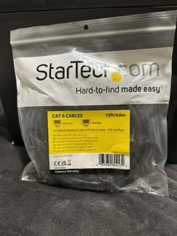 StarTech CAT 6 Cable Black 15 Feet