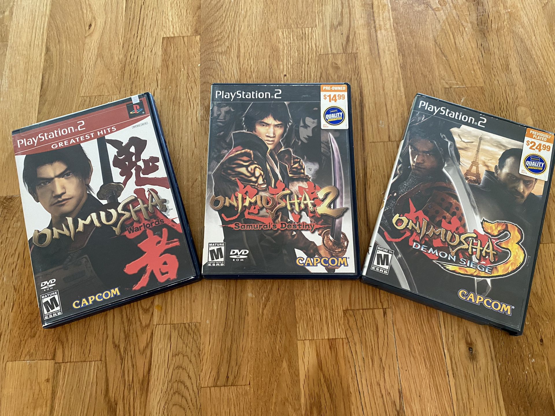 Onimusha Lot 1,2,&3(Sony PlayStation 2 PS2)