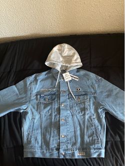 Aape Men's Blue Denim Jacket Size M Logo Embroidered Button Pockets