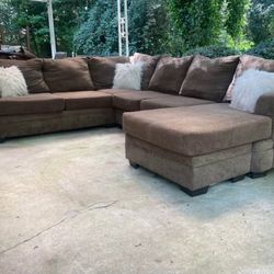 HAVERTYS PLUSH USED BROWN 3PC SECTIONAL SET…$499 OBO…..ALL OFFETS WELCOME! 