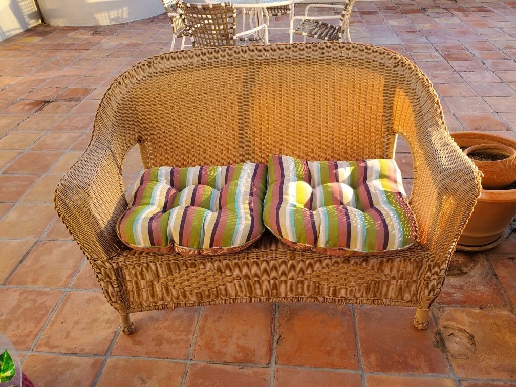 Vintage Rattan Loveseat