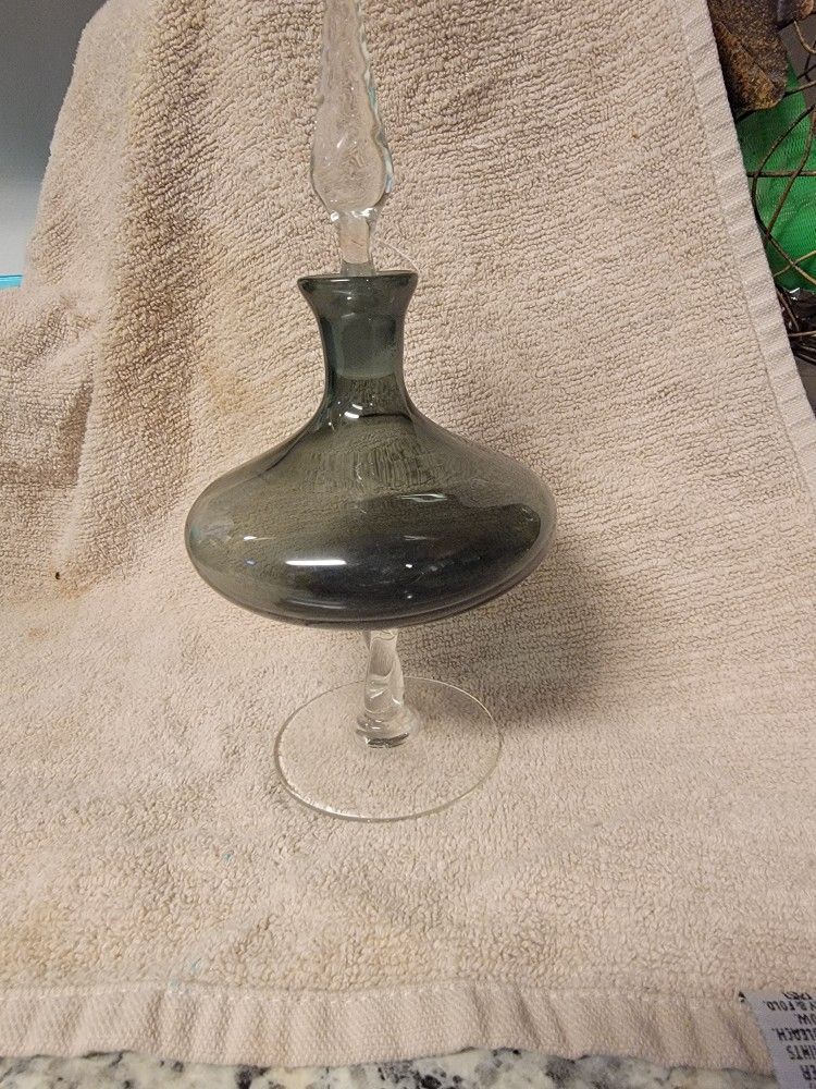 Vintage Perfume Bottle With Glass Stopper 