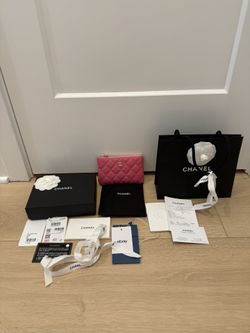 NEW in box receipt CHANEL Caviar Mini O Case Pink Pouch 