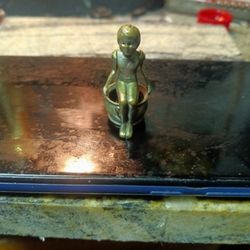 Early 1900s Brass Lady On The Pot Cigar Cutter Very Rare.