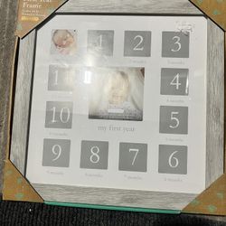 Babys First Year Picture Frame 0-12 Month Baby One Size Silver Frame