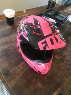 Fox racing kids helmet pink. Kids small. Motorcross bmx helmet