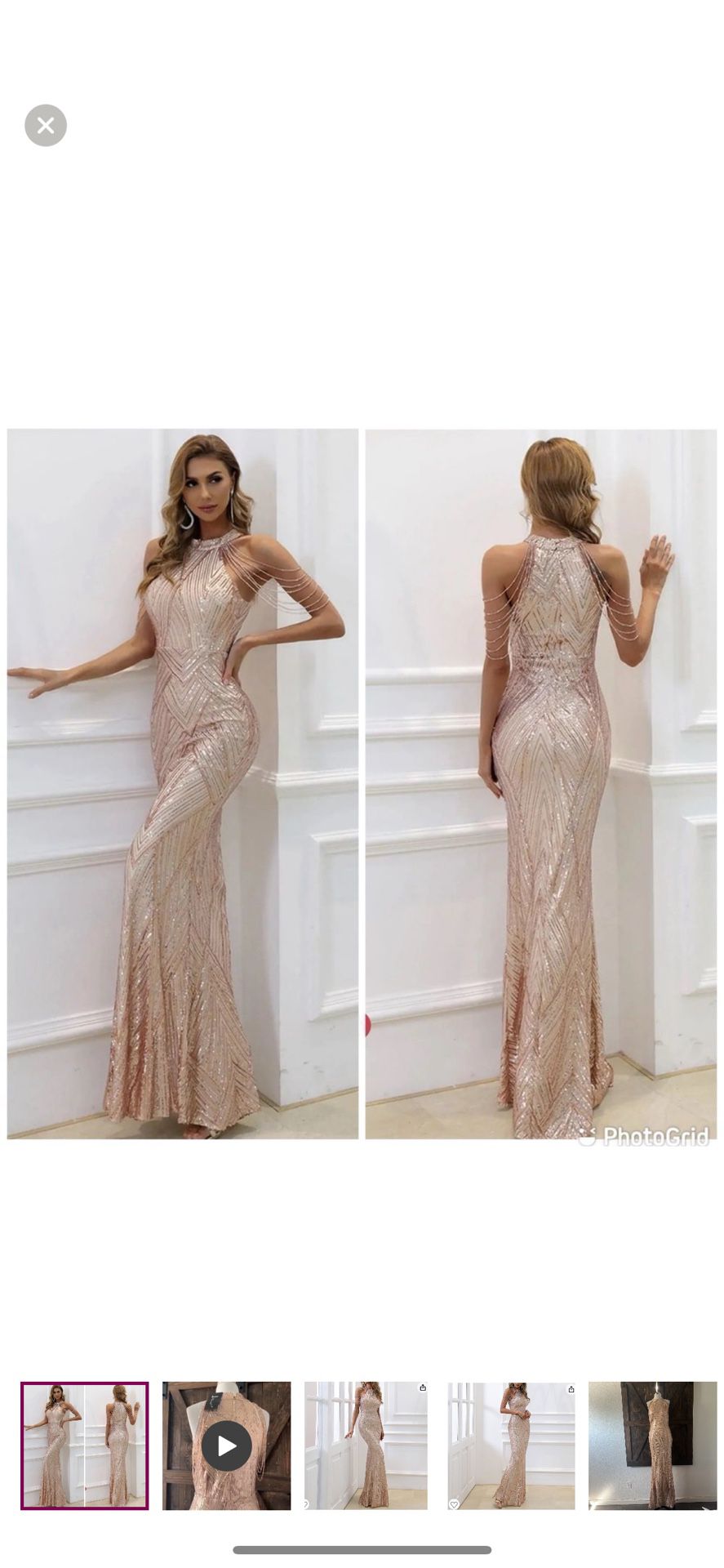 New Miss Ord Formal Long Prom Sequin Tassel Elegant Evening Gown Mermaid Dress XL