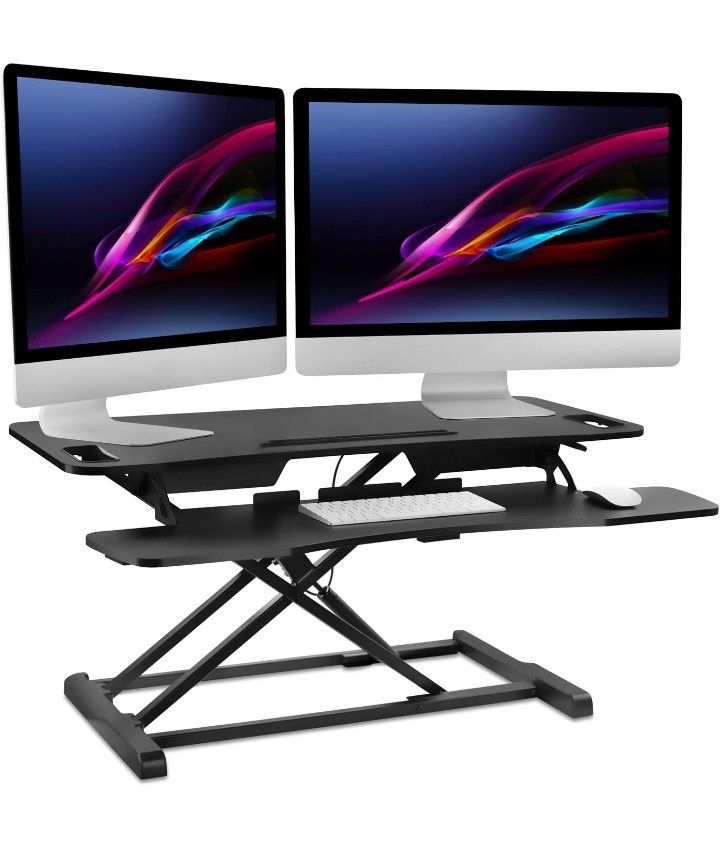 Mount-It! Standing Desk Converter | Height Adjustable 37” Wide Desktop.