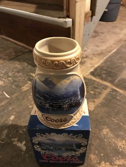 1999 Coors holiday beer stein