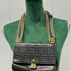Findi Black Logo Chain Bag Woman’s 