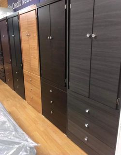 Tall Wardrobe 3 Drawers Compress Wood