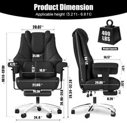 Big and Tall Office Chair with Foot Rest